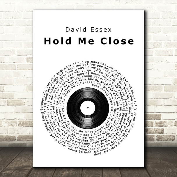 David Essex Hold Me Close Vinyl Record Song Lyric Wall Art Print