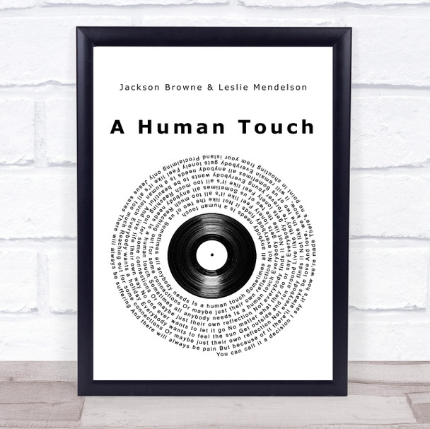 Jackson Browne & Leslie Mendelson A Human Touch Vinyl Record Song Lyric Wall Art Print