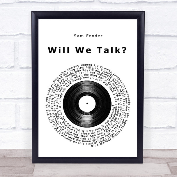 Sam Fender Will We Talk Vinyl Record Song Lyric Wall Art Print