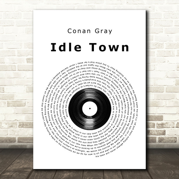 Conan Gray Idle Town Vinyl Record Song Lyric Wall Art Print