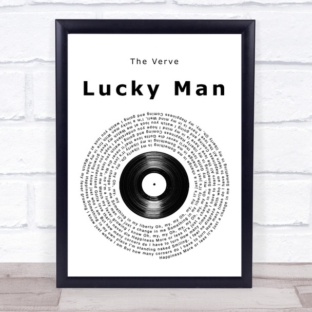 The Verve Lucky Man Vinyl Record Song Lyric Wall Art Print