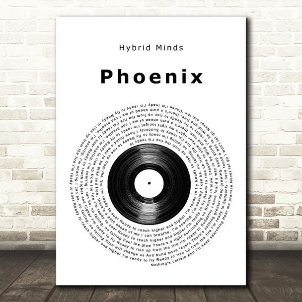 Hybrid Minds Phoenix Vinyl Record Song Lyric Wall Art Print