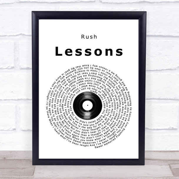 Rush Lessons Vinyl Record Song Lyric Wall Art Print
