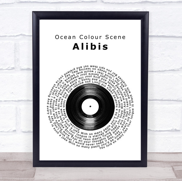 Ocean Colour Scene Alibis Vinyl Record Song Lyric Wall Art Print