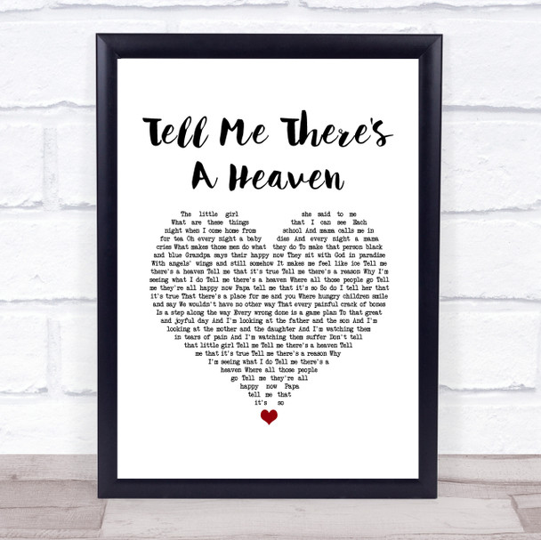 Chris Rea Tell Me There's A Heaven White Heart Song Lyric Wall Art Print