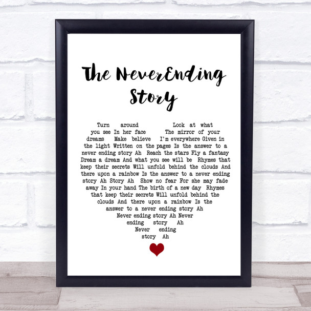 Klaus Doldinger & Giorgio Moroder The NeverEnding Story White Heart Song Lyric Wall Art Print