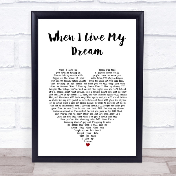 David Bowie When I Live My Dream White Heart Song Lyric Wall Art Print