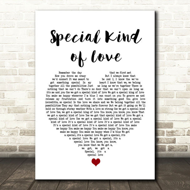 Dina Carroll Special Kind of Love White Heart Song Lyric Wall Art Print