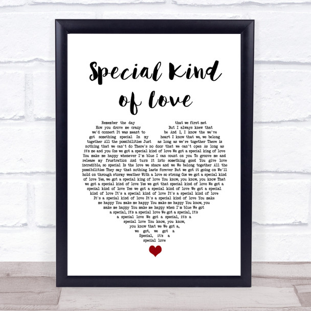 Dina Carroll Special Kind of Love White Heart Song Lyric Wall Art Print