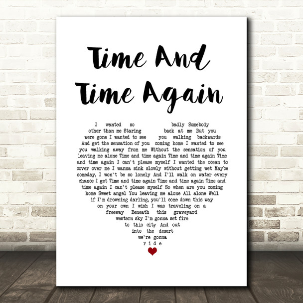 Counting Crows Time And Time Again White Heart Song Lyric Wall Art Print