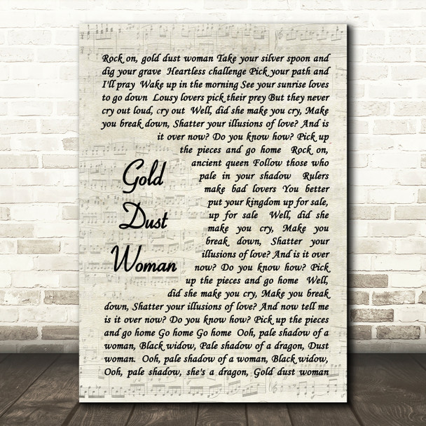 Fleetwood Mac Gold Dust Woman Quote Song Lyric Print