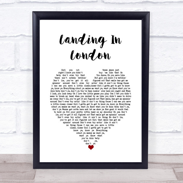 3 Doors Down Landing In London White Heart Song Lyric Wall Art Print