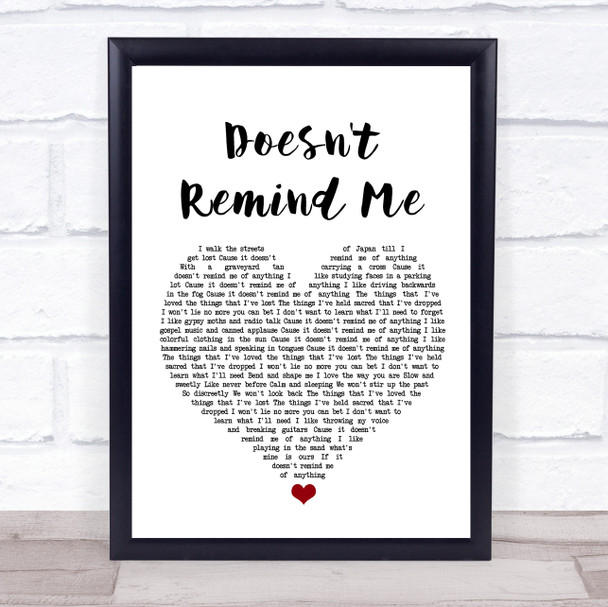 Audioslave Doesn't Remind Me White Heart Song Lyric Wall Art Print