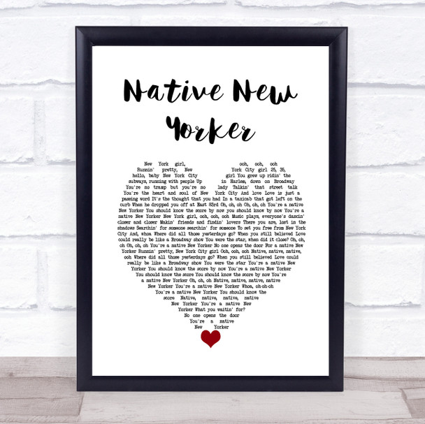 Odyssey Native New Yorker White Heart Song Lyric Wall Art Print