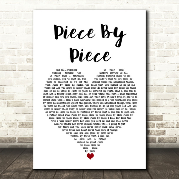 Kelly Clarkson Piece By Piece White Heart Song Lyric Wall Art Print