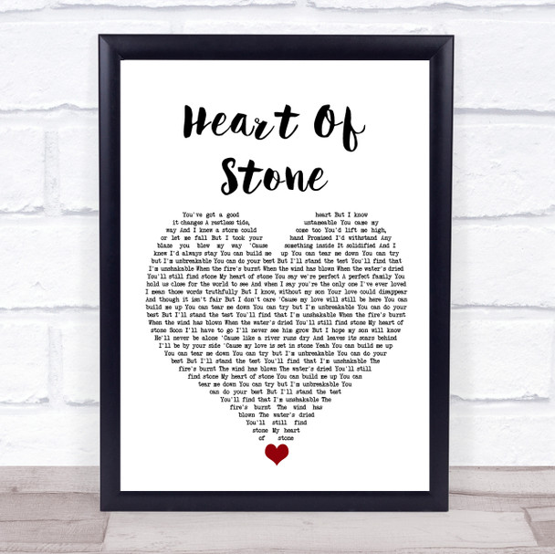 Six The Musical Cast Heart Of Stone White Heart Song Lyric Wall Art Print