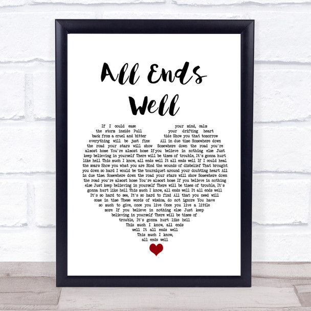 Alter Bridge All Ends Well White Heart Song Lyric Wall Art Print