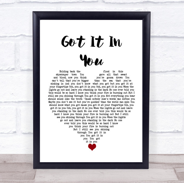 BANNERS Got It In You White Heart Song Lyric Wall Art Print