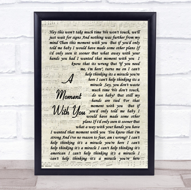 George Michael A Moment With You Vintage Script Song Lyric Quote Print