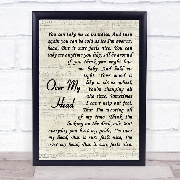 Fleetwood Mac Over My Head Quote Song Lyric Print