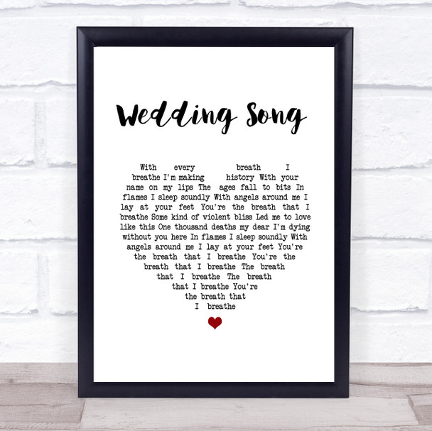 Yeah Yeah Yeahs Wedding Song White Heart Song Lyric Wall Art Print
