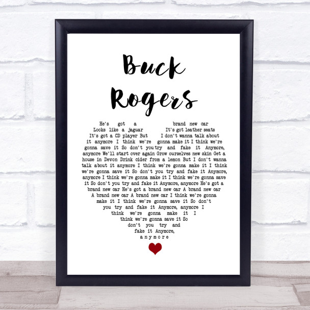 Feeder Buck Rogers White Heart Song Lyric Wall Art Print