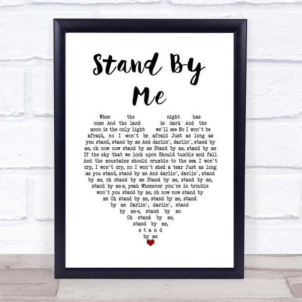Seal Stand By Me White Heart Song Lyric Wall Art Print