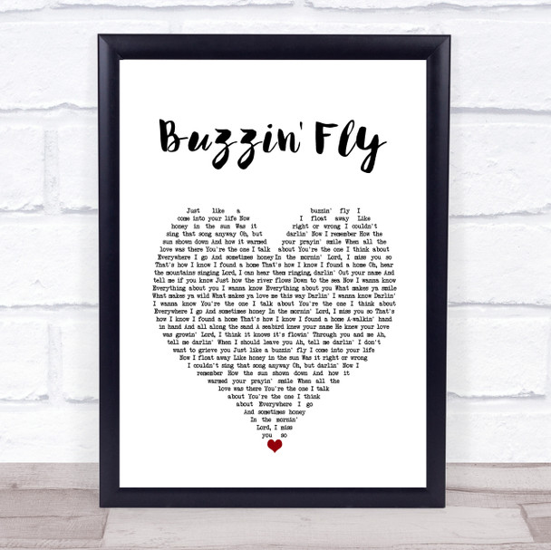 Tim Buckley Buzzin' Fly White Heart Song Lyric Wall Art Print