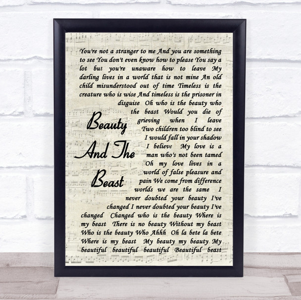 Stevie Nicks Beauty And The Beast Vintage Script Song Lyric Quote Print