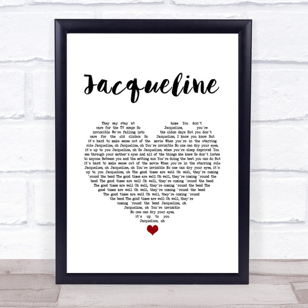 Circa Waves Jacqueline White Heart Song Lyric Wall Art Print