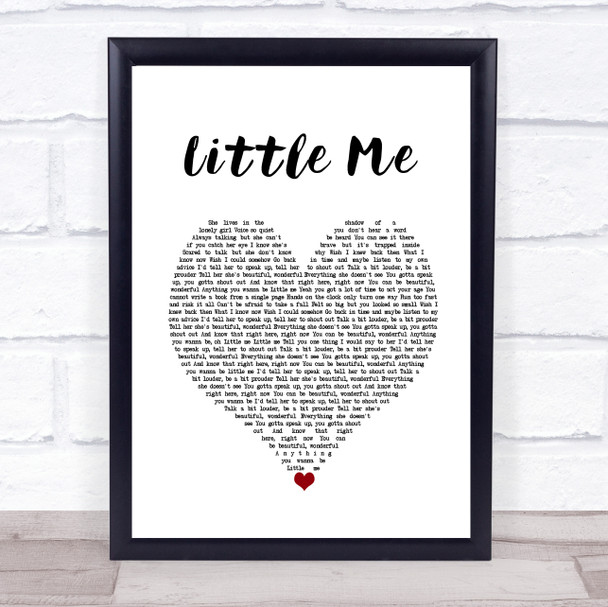 Little Mix Little Me White Heart Song Lyric Wall Art Print