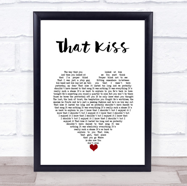 The Courteeners That Kiss White Heart Song Lyric Wall Art Print