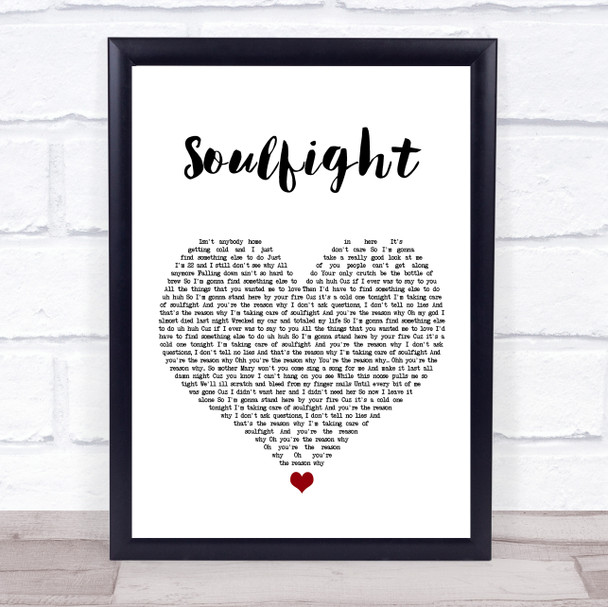 The Revivalists Soulfight White Heart Song Lyric Wall Art Print