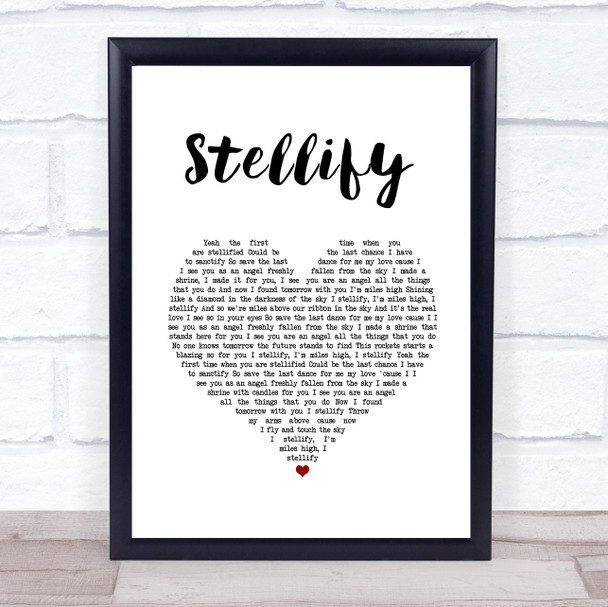 Ian Brown Stellify White Heart Song Lyric Wall Art Print