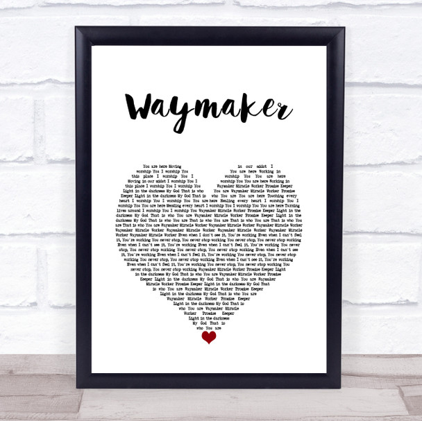 Michael W. Smith Waymaker White Heart Song Lyric Wall Art Print