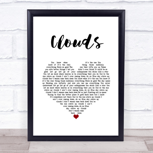 Lighthouse Family Clouds White Heart Song Lyric Wall Art Print