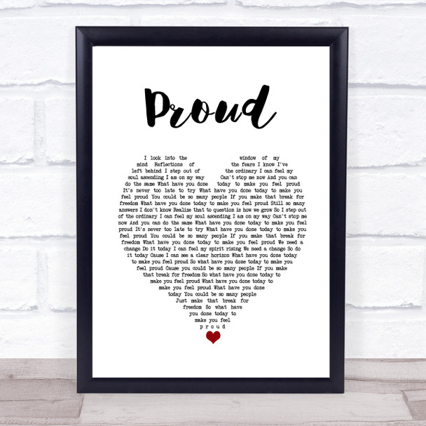 Heather Small Proud White Heart Song Lyric Wall Art Print