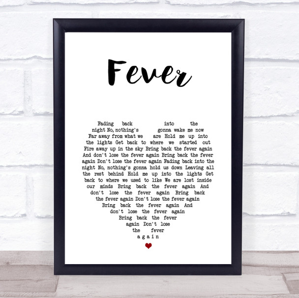 Roosevelt Fever White Heart Song Lyric Wall Art Print