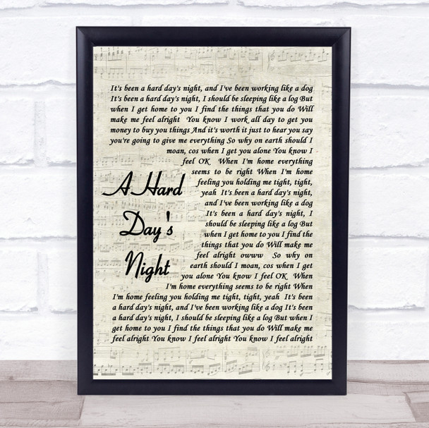 The Beatles A Hard Day's Night Quote Song Lyric Print
