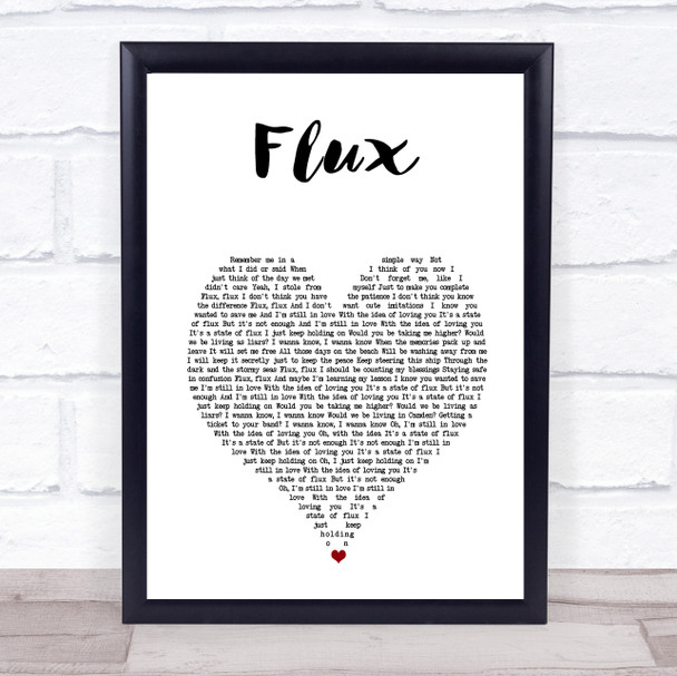 Ellie Goulding Flux White Heart Song Lyric Wall Art Print