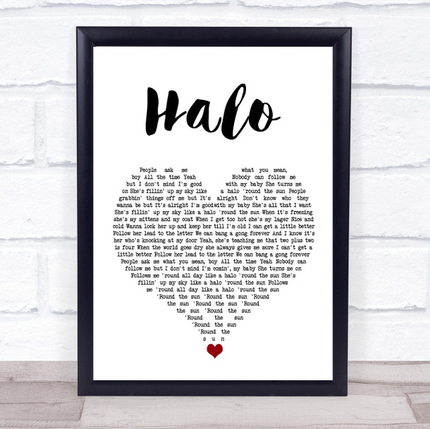 Liam Gallagher Halo White Heart Song Lyric Wall Art Print