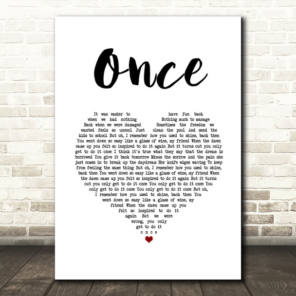 Liam Gallagher Once White Heart Song Lyric Wall Art Print