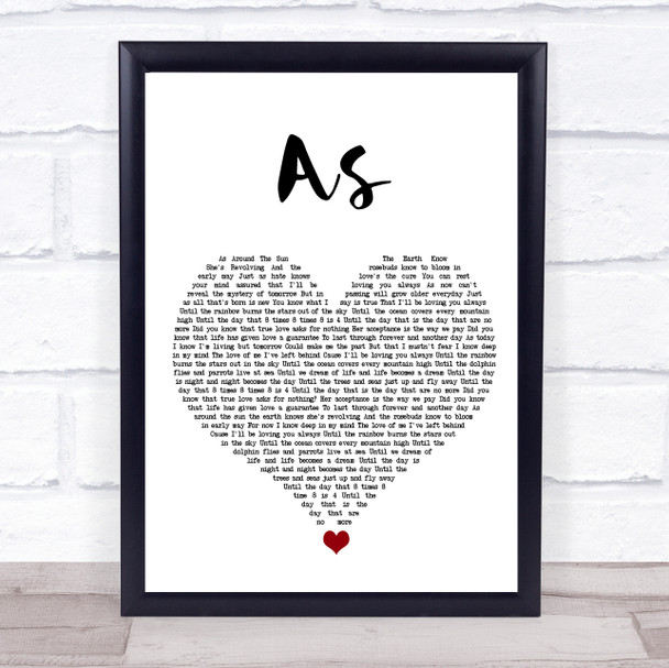 George Michael As White Heart Song Lyric Wall Art Print