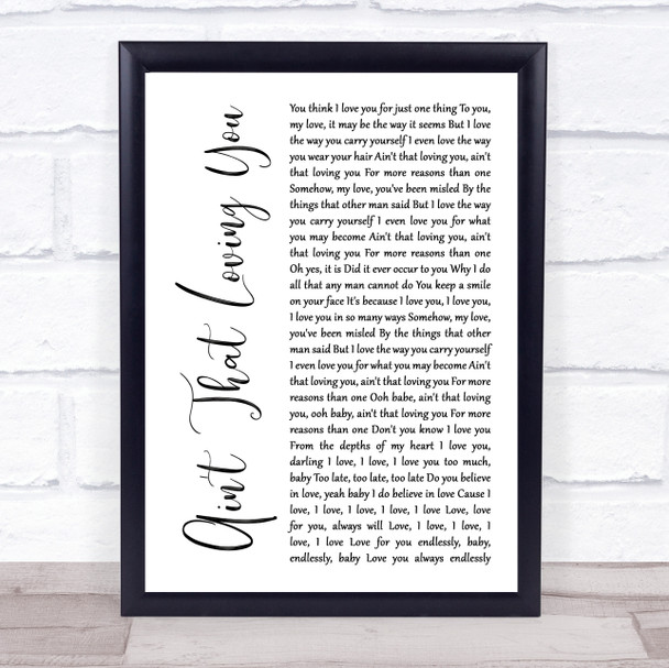 Beres Hammond & U Roy Ain't That Loving You White Script Song Lyric Wall Art Print