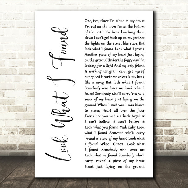 Lady Gaga Look What I Found White Script Song Lyric Wall Art Print