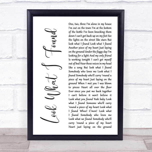 Lady Gaga Look What I Found White Script Song Lyric Wall Art Print