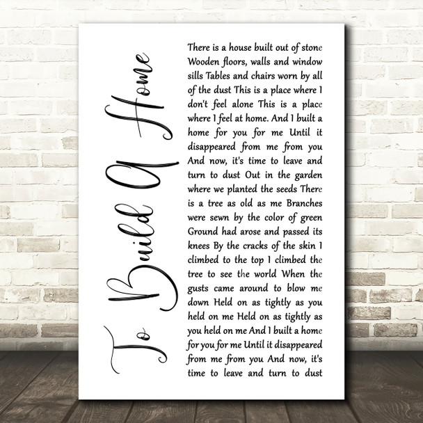 The Cinematic Orchestra To Build A Home White Script Song Lyric Wall Art Print