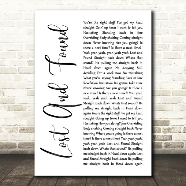 Feeder Lost And Found White Script Song Lyric Wall Art Print