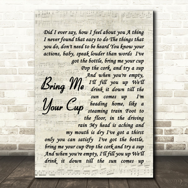 UB40 Bring Me Your Cup Quote Song Lyric Print