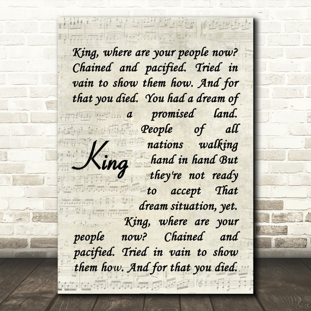 UB40 King Quote Song Lyric Print